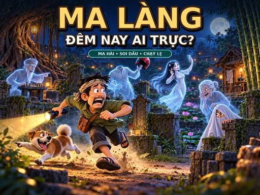 Tèo cầm đèn chạy giữa nghĩa địa cùng các hồn ma trong Ma Làng: Đêm Nay Ai Trực?