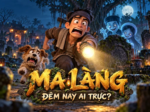Tèo cầm đèn chạy giữa nghĩa địa cùng các hồn ma trong Ma Làng: Đêm Nay Ai Trực?